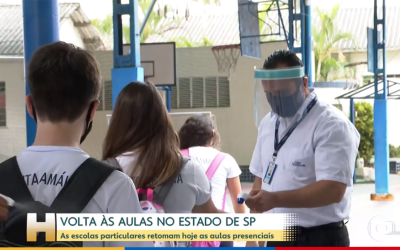 Colégio Santa Amália participa de reportagem do Jornal Hoje sobre o retorno às aulas