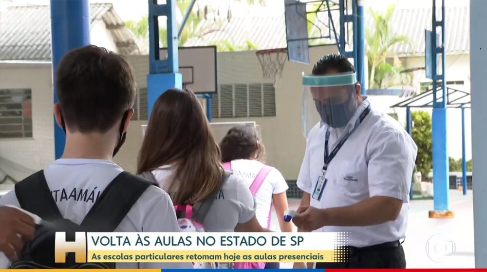 Colégio Santa Amália participa de reportagem do Jornal Hoje sobre o retorno às aulas