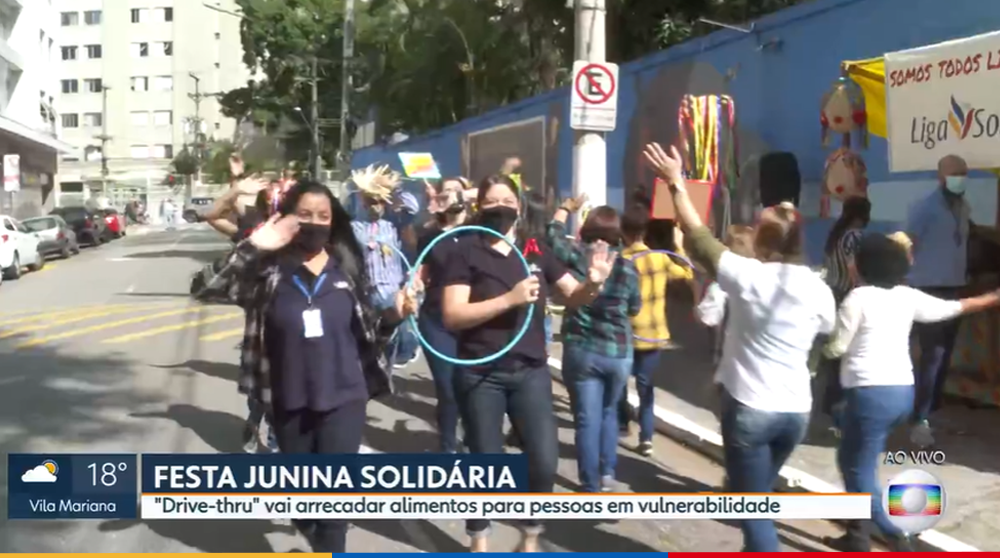 Colégio Santa Amália na Rede Globo: Festa junina solidária com Drive-Thru é destaque no telejornal SP1