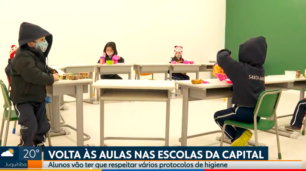 Em reportagens da Globo e da CNN, alunos dos Colégios Santa Amália aprovam volta às aulas presenciais com segurança