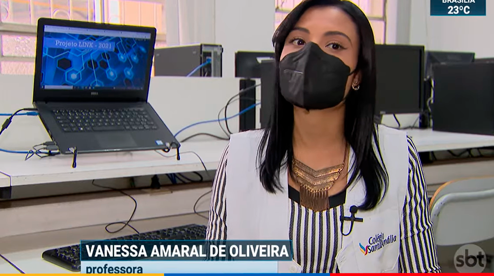 Projeto de capacitação digital do Colégio Santa Amália é referência de educação e tecnologia durante a pandemia no jornal SBT Brasil