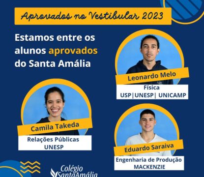 Alunos do Colégio Santa Amália Saúde e Maple Bear Tatuapé são aprovados em vestibulares 2023!