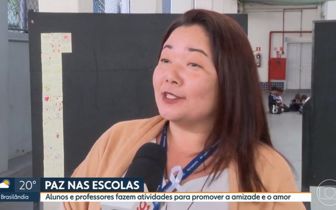 Atividades de combate à violência e propagação da paz no Colégio Santa Amália é destaque na Globo